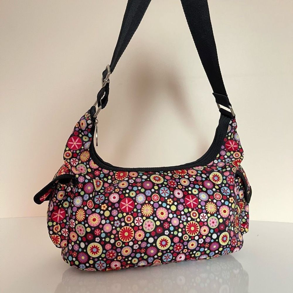 Shoulder bag Black Multicolour Abstract  Floral Print